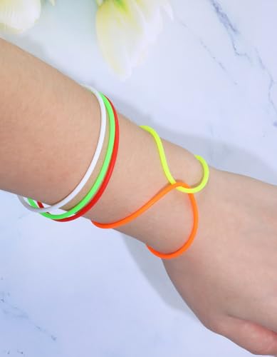 PENTA ANGEL Retro Neon Silicone Jelly Bracelets - 30 Pack