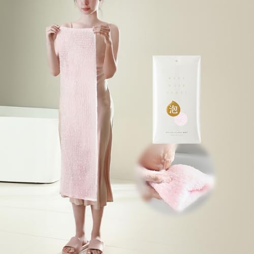 SHIMOYAMA Exfoliating Shower Towel & Body Scrubber, Pink