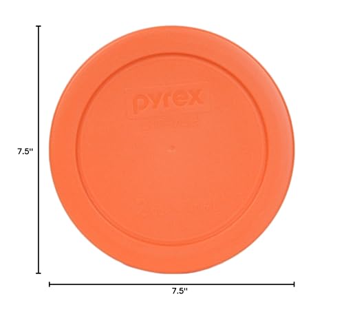 Pyrex (3) 7200-PC 2-Cup Orange, (3) 7201-PC 4-Cup Butter Yellow, & (3) 7402-PC 6/7 Cup Blue Food Storage Replacement Lids - Made in USA