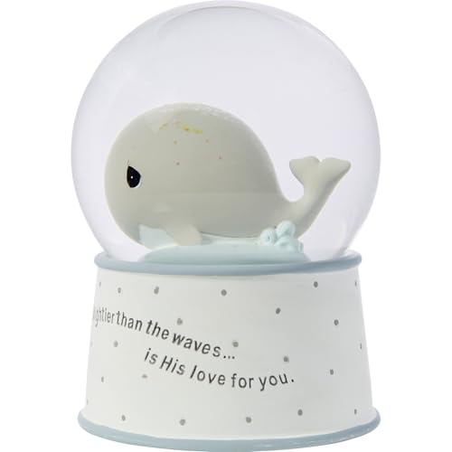 Precious Moments Mightier Than the Waves Brahms' Lullaby Whale Musical Resin/Glass Snow Globe, One Size, Multicolor