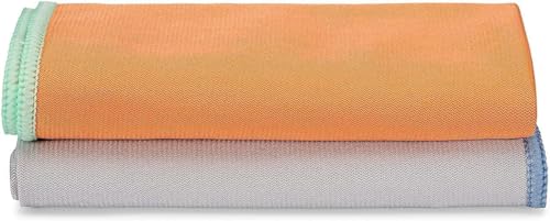Full Circle Microfiber Glass Cleaning Cloths - Eco-Friendly, Streak-Free Shine, Set of 2