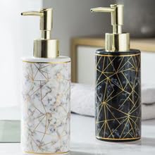 AORTULL Ceramic Soap Dispenser for Bathroom & Kitchen - Gold