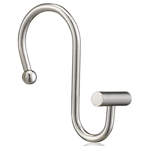 CHICTIE Nickel Shower Curtain Hooks - Rust-Proof Metal Rings, Set of 12
