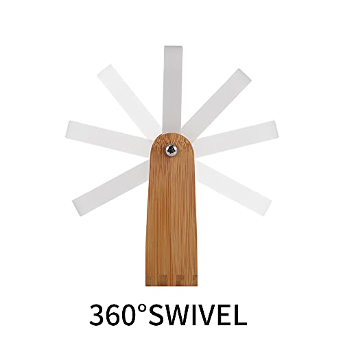 YYPDC Double-Sided Makeup Mirror with Bamboo Stand 1X/3X Magnification, 360° Swivel Vanity Mirror for Bedroom & Desk