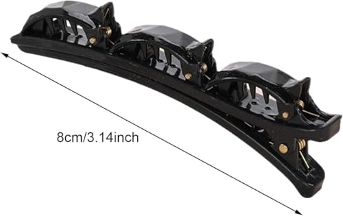 Cauaoa Braided Hair Clips for Women - 2 Pcs Duckbill Sectioning Barrettes