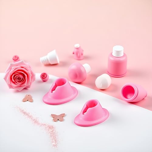 Pink Nail Polish Bottle Holder 2 Pcs Anti-Spill Rubber Stand
