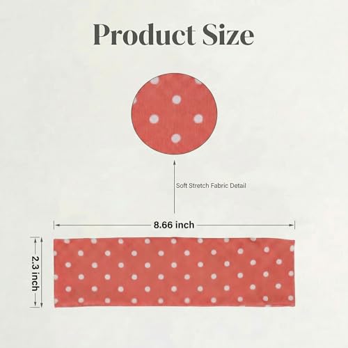 EWUHRY 4 Pack Polka Dot Wide Elastic Headbands for Women Non Slip