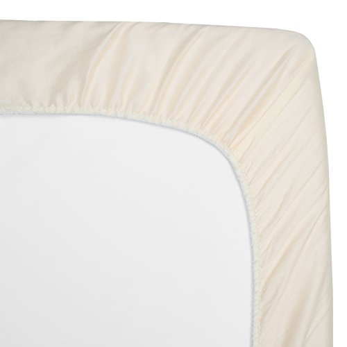 100% Natural Cotton Percale Fitted Crib Sheet - Cream