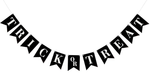 JijAcraft Halloween Trick or Treat Paper Banner - Pre-Strung Decor