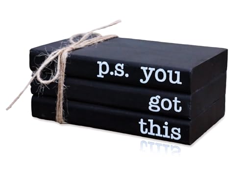 P.S. You Got This Wooden Book Stack - Mini Decorative Office Desk Decor