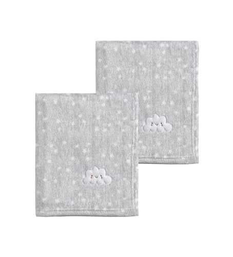 CREVENT 2-Piece Cloud Baby Blankets Set - 30''x40'' Soft Fluffy Fleece