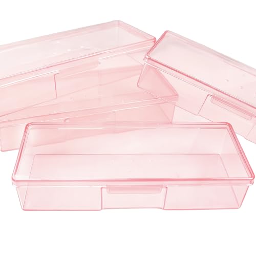 Suseniii Large Nail Storage Box - 4PCS Pink Manicure Tool Organizer