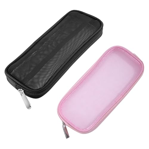 Mesh Makeup Brush Bag 2 Pcs Travel Cosmetic Pouch Toiletry Organizer