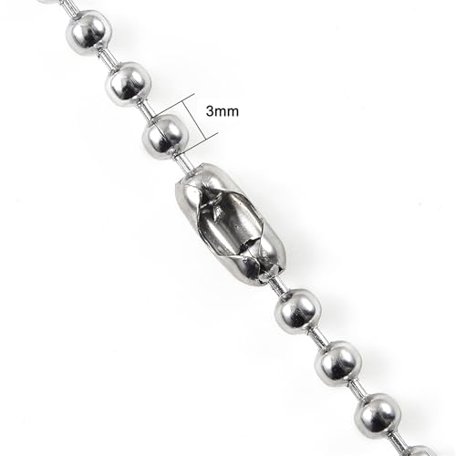 3mm Stainless Steel Ceiling Fan Pull Chain Extender Set - 40 Inch, 4 Pack