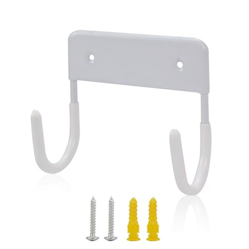 EXCLEN Wall-Mounted Ironing Board Holder - Durable White Steel Rack