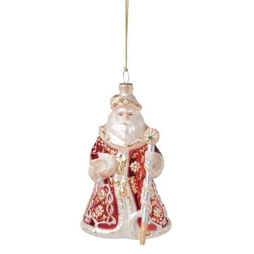Blown Glass Santa Ornament - Holiday Christmas Decorations, Lenox