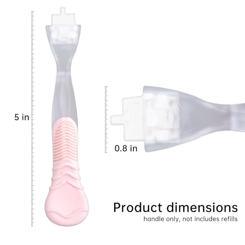 Replacement Razor Handle Compatible with Venus, Pink Non-Slip Ergonomic