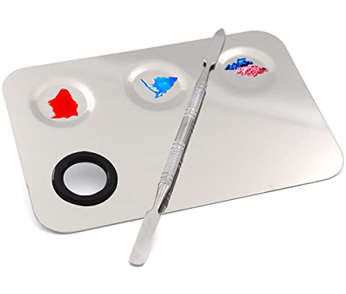 Miamay Stainless Steel Makeup Mixing Palette with Spatula Tool