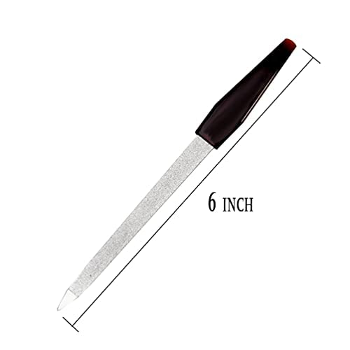 Pinkee's 6 Inch Stainless Steel Metal Nail File 2 Pack
