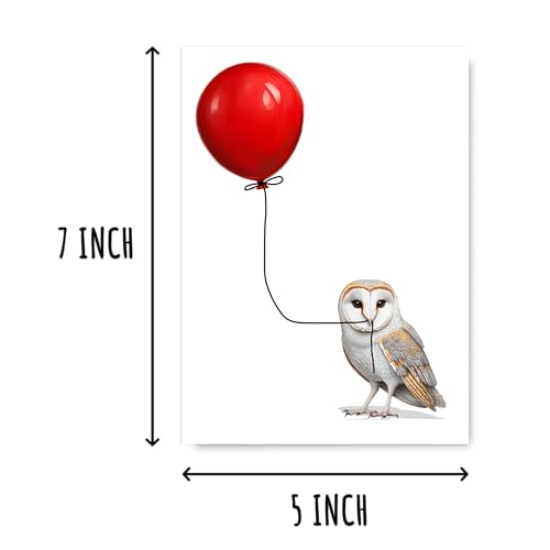 Cute Barn Owl Birthday Card - 5x7 Greeting Card for Bird Lovers