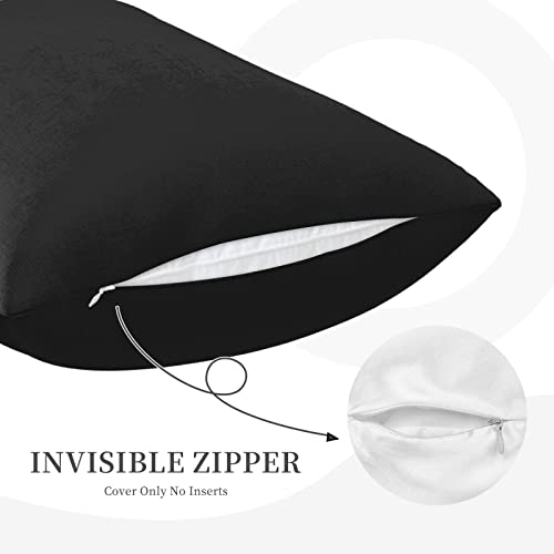 Personalized Custom Pillow Cover Black 14x20 with Photo & Text - Double Sided Print