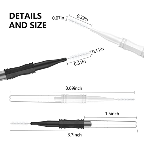 CANIPHA 20 Pcs Micro Eyebrow Spoolie Brushes with Caps for Lash Lamination