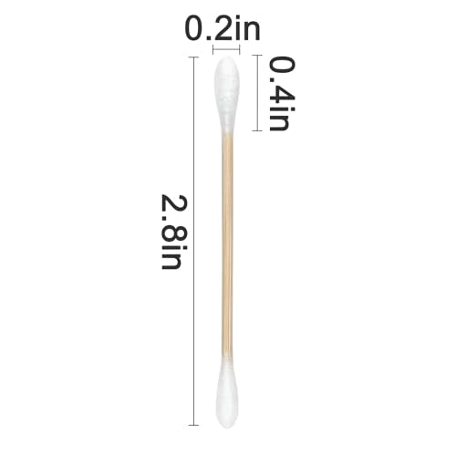 Egaageoi 200 Count Organic Bamboo Cotton Swabs with Biodegradable Sticks