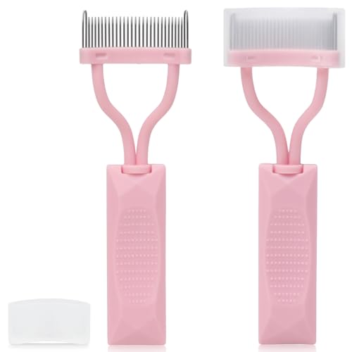 Zoolinn 2PCS Arc-Shaped Pink Eyelash Comb & Mascara Separator Tool