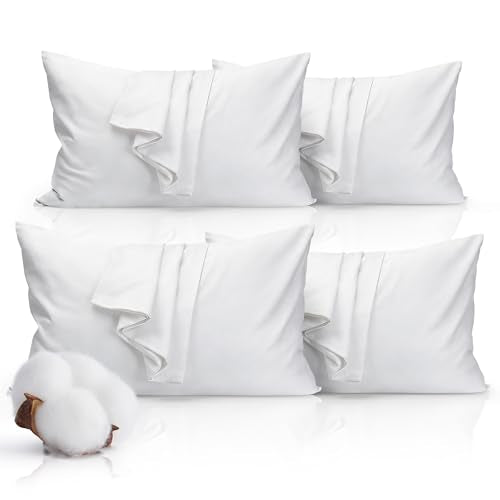 Hzesyd 1 Pack 500TC Cotton Sateen Queen Pillowcase White 20x30 - Envelope Closure