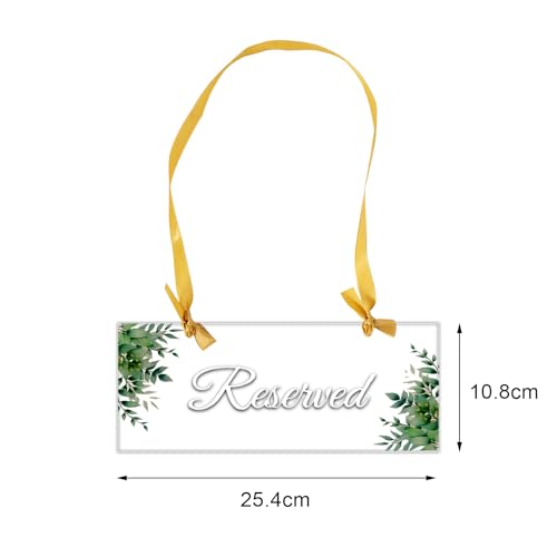 6-Pack Acrylic Reserved Seating Signs for Weddings - 10x4 Inches