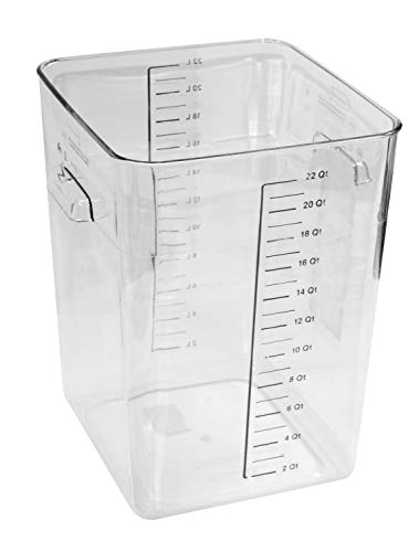 Rubbermaid Commercial 22 Qt Square Food Storage Container - Space Saving, Clear