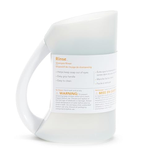 Munchkin Rinse Shampoo Bath Rinser Cup, Soft Rim for Babies & Toddlers, Grey