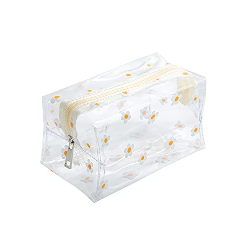 Transparent Floral Cosmetic Bag Clear Waterproof Makeup Pouch