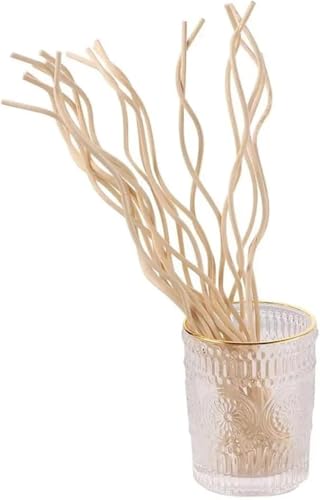 Veloshine Wavy Rattan Reed Diffuser Sticks - Natural Brown, 10 Pack