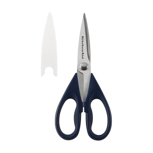 KitchenAid Stainless Steel Kitchen Shears with Comfort Grip - 8.72 Inch, Ink Blue