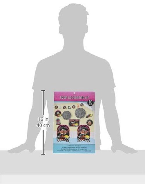 amscan Nifty 50's Theme Party Rock & Roll Decorating Kit (10 Piece), Multi Color, 15.7 x 10