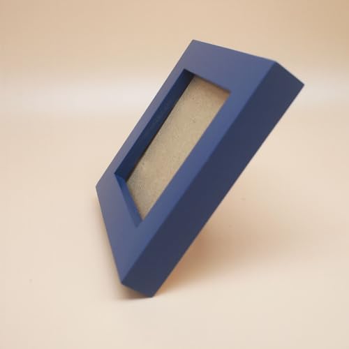 3x3 Picture Frame - Solid Wood Photo Frame for Tabletop or Wall Mount, Blue