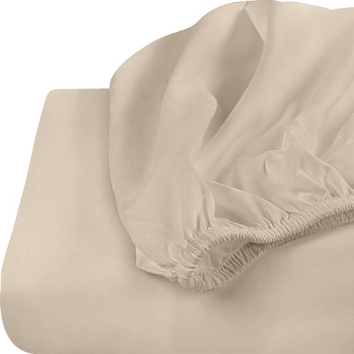 Utopia Bedding Pack of 2 Full Fitted Sheets - 15 Inch Deep Pocket, Beige
