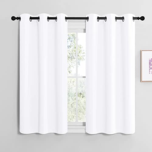 NICETOWN 42" x 50" White Light Blocking Curtains - Set of 2