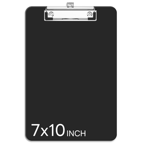 A5 Small Black Clipboard with Strong Metal Clip - 7 x 10