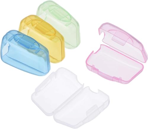 Seadiquiet 5-Pack Multicolor Travel Toothbrush Head Covers Protective Case