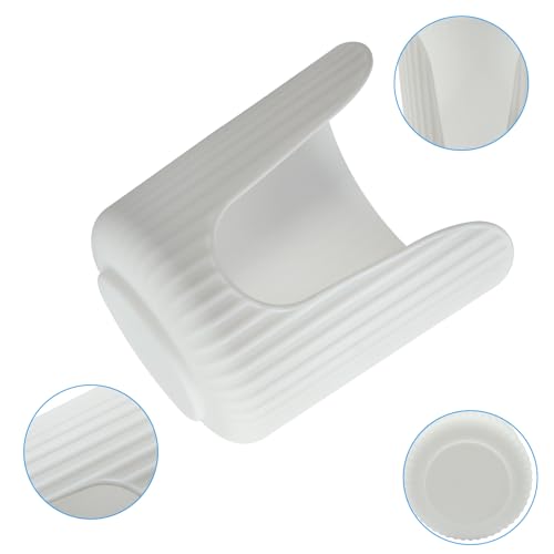 Kemcatui White Plastic Bathroom Cup Dispenser - Modern Vertical Stripe Design, Fits 3-4oz Paper Cups