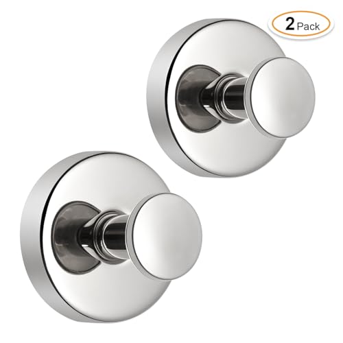 4-Pack Suction Cup Hooks for Bathrooms - Stainless Steel & PVC