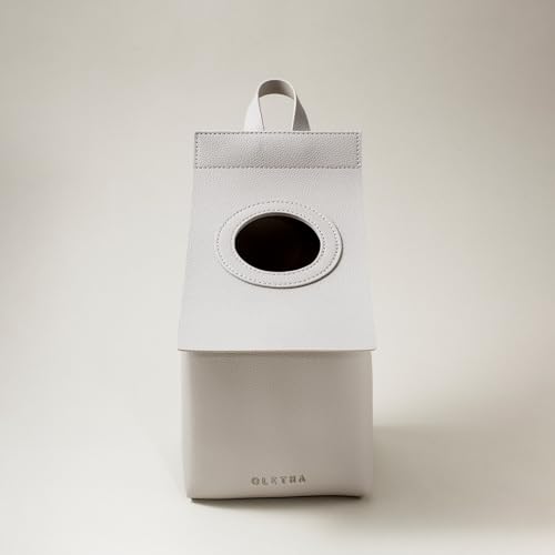 OLETHA Hanging Tissue Box Cover for Kleenex Cube Boxes, Light Taupe