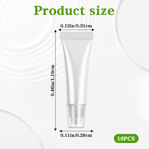 APLZGMG 10Pcs Empty Lip Gloss Tubes Refillable Plastic Squeeze Containers for DIY Lip Balm and Travel Lotions
