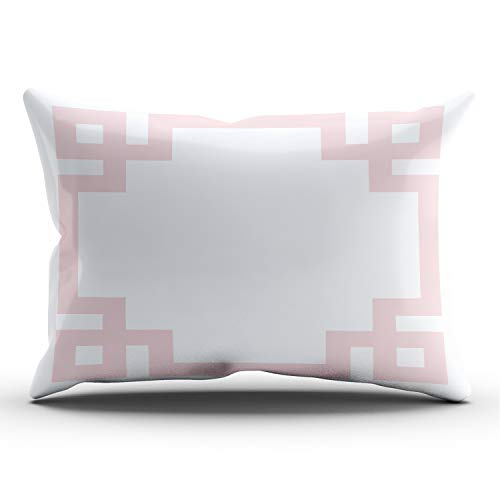 Personalized Greek Key Border Pillowcase 12x24 inches - Lumbar Throw Cover