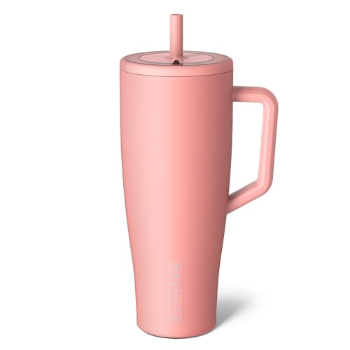 BrüMate Era 40 oz Tumbler - 100% Leakproof Insulated Water Bottle with Handle & Straw | Stainless Steel, Guava