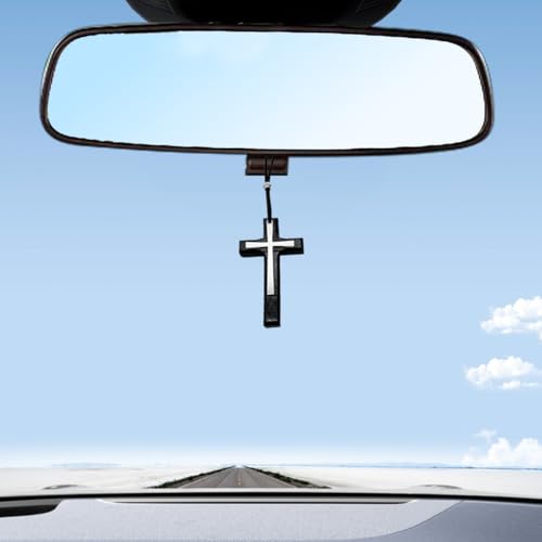 Wooden Cross Rear View Mirror Ornament for Cars - Norkmdi