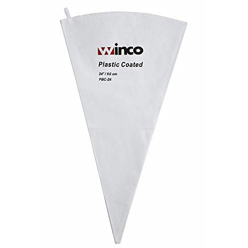 Winco 24-Inch Cotton Pastry Bag with Plastic Coating - Ideal for Cake Decorating