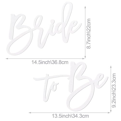 MASTRON Glitter White Felt Bride to Be Sign - Bridal Shower & Wedding Decor (Variation: Glitter White BTB)